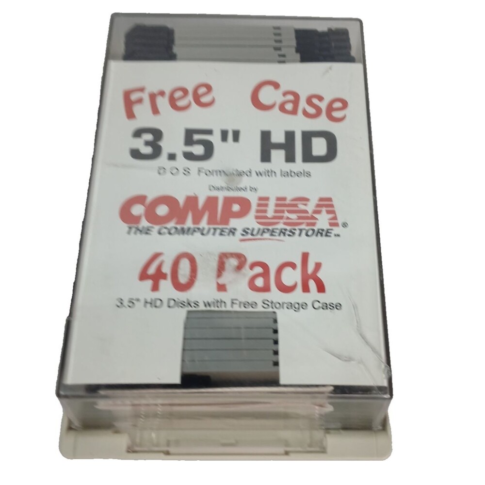 Comp USA Qty 40 3.5" Diskettes 1.44 MB PC Formatted Case Included